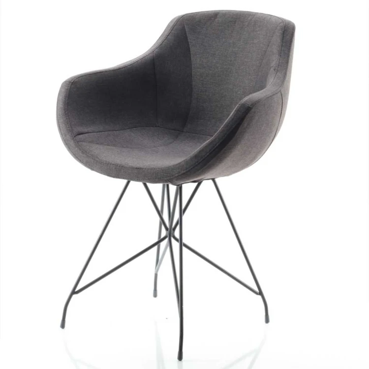 Focus Eiffel Painted Leg Chair Brown Linen