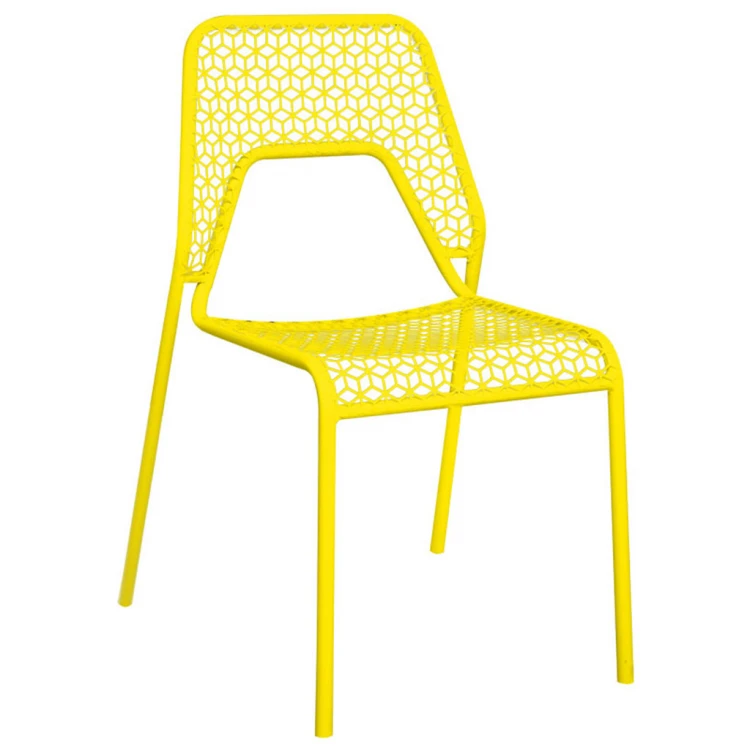 Gunes armless metal chair Yellow