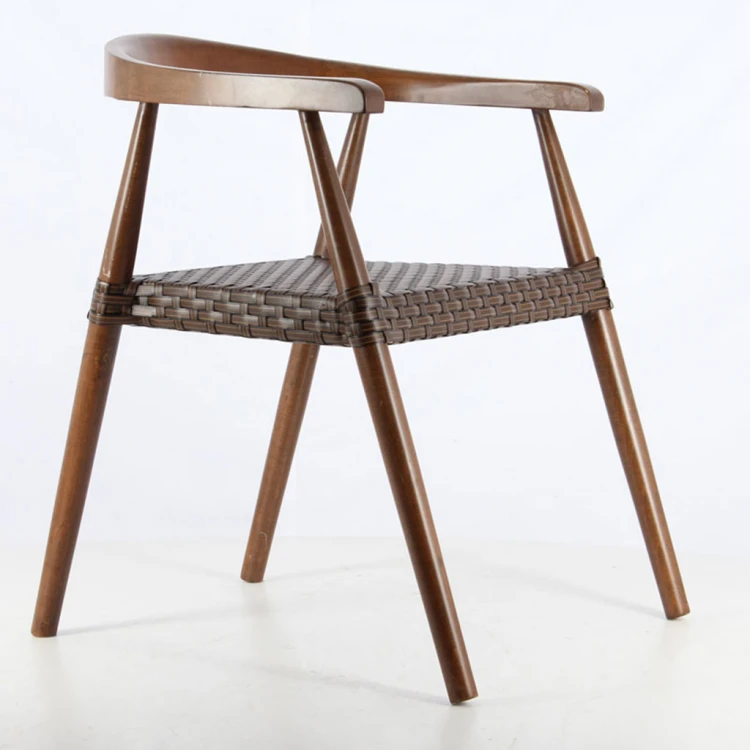 Aras 2 Rattan Braided Modern Wooden Chair