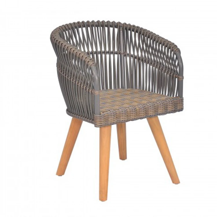 Safari Rattan Wooden Leg Chair