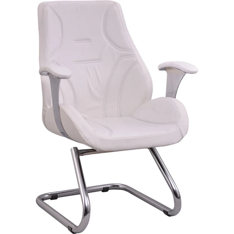 Image Chrome U Leg Waiting Chair White