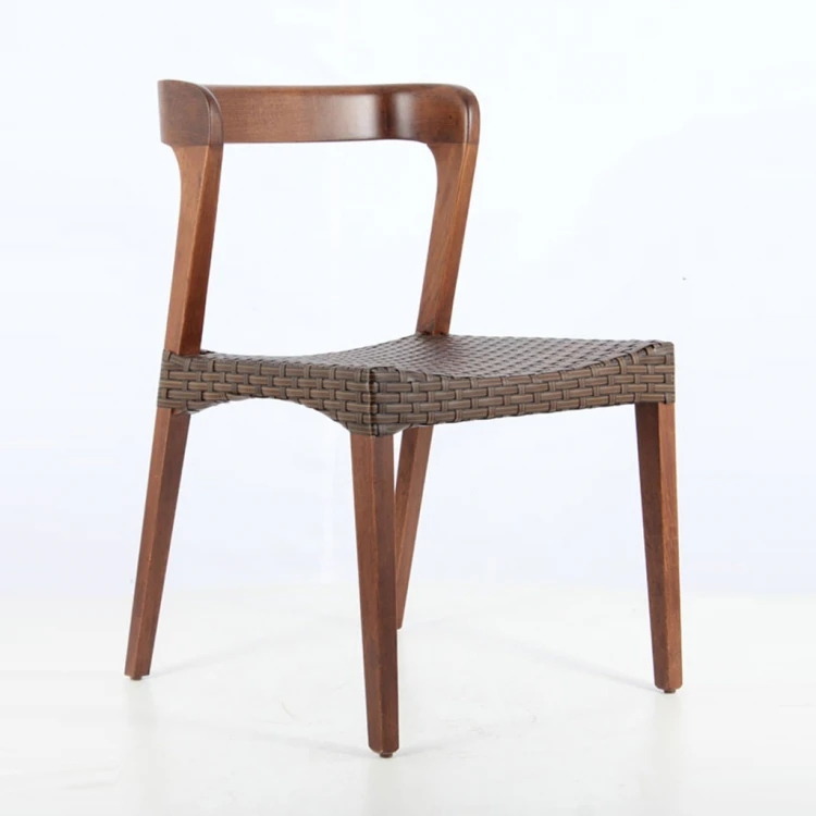 Aras Rattan Braided Modern Wooden Chair