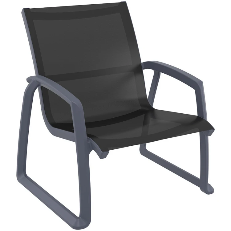 Skay Rattan Chair with Arms Anthracite