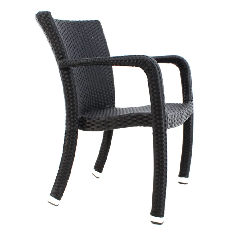 Kartepe arm rattan chair black