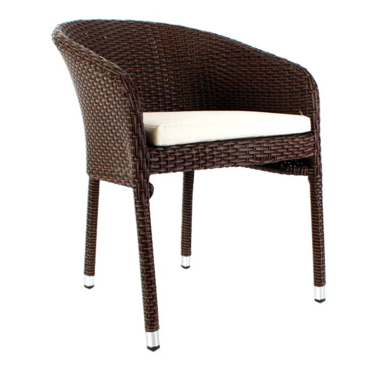 Ortaca cushioned rattan chair coffee
