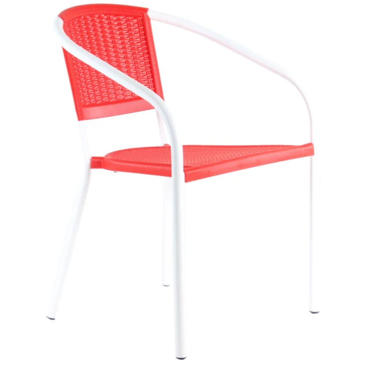 Behamo PP Metal Pipe Leg Chair Red
