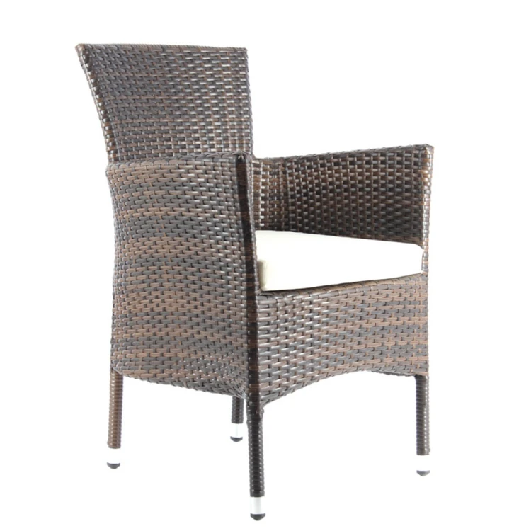 Reina Rattan Chair with Closed Arms and Cushion