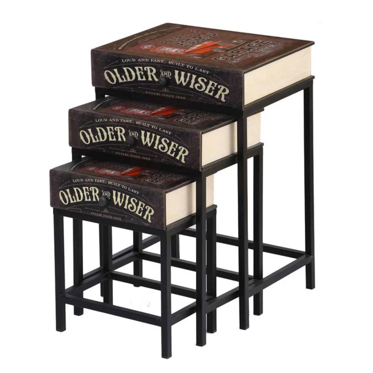 Book Figured Nesting Table Triple 11