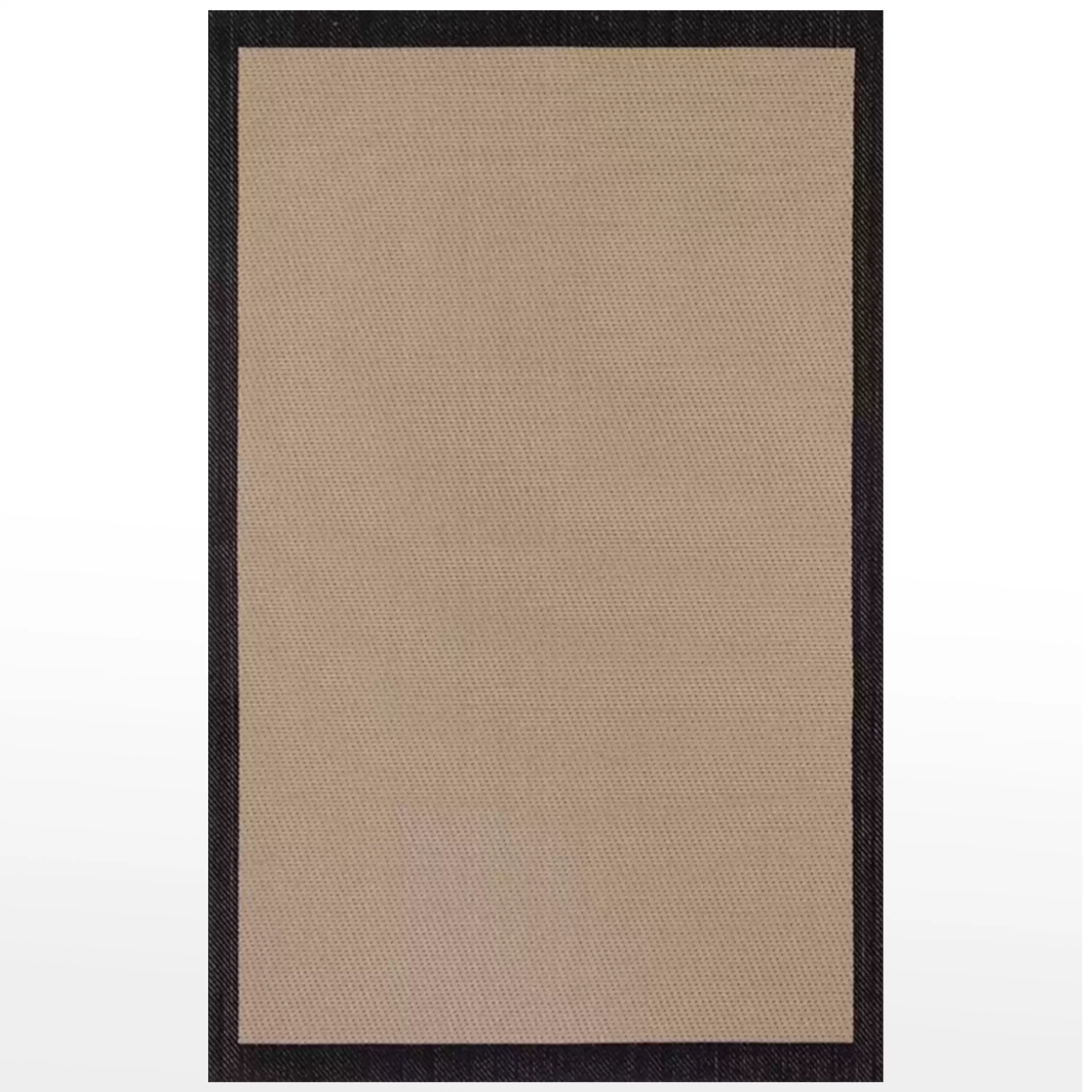 Carpet S-9716 Jute Sisal Beige Black Decorative Carpet