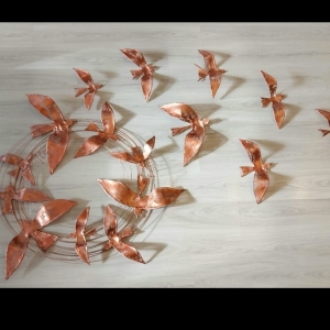 BIRDS PANEL 9 BRONZE