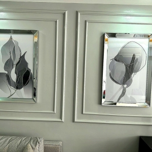 Sarun Painting with Mirror Frame, Set of 2