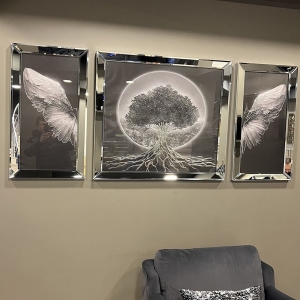 Mirror Framed Tree of Life 3 Piece Set