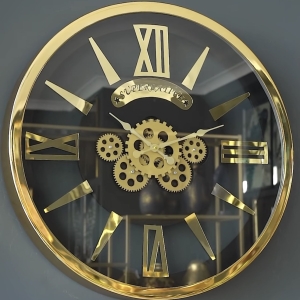 WALL CLOCK WITH GEAR, DIAMETER: 60 cm
