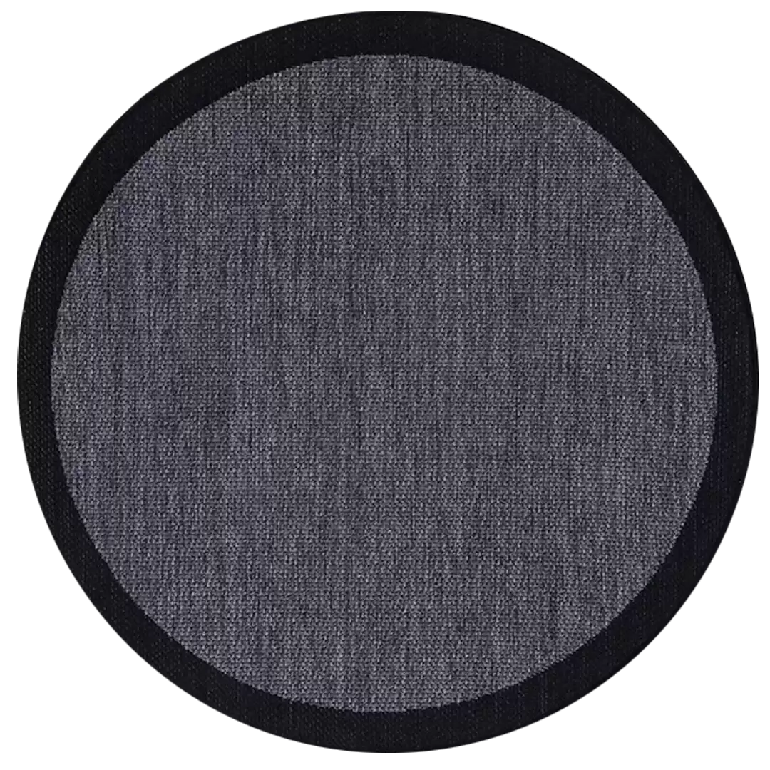 S-9714 Jute Sisal Smoke Black Decorative Round Carpet