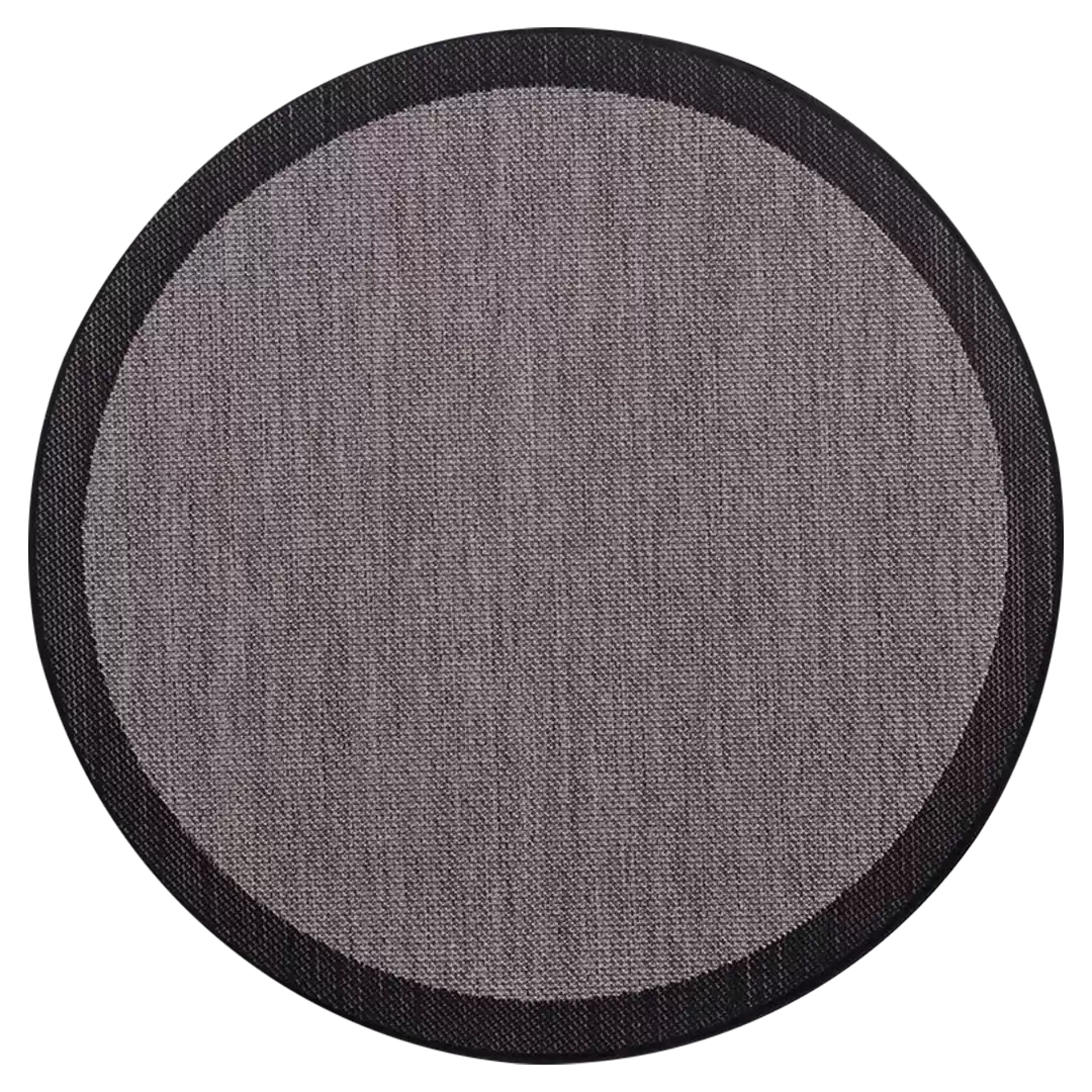 S-9715 Jute Sisal Gray Black Decorative Round Carpet