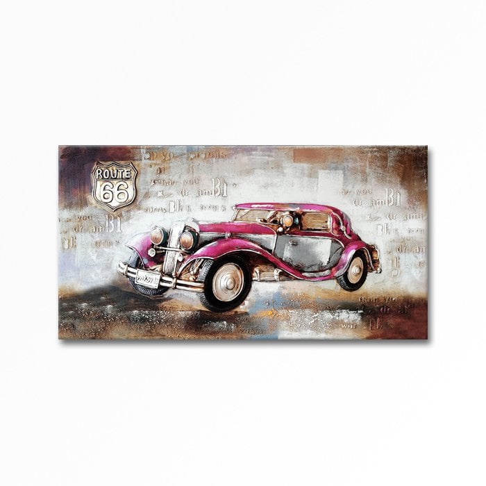 Relief Painting Pink Car