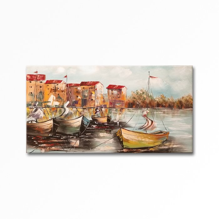 Relief Painting Black Boats