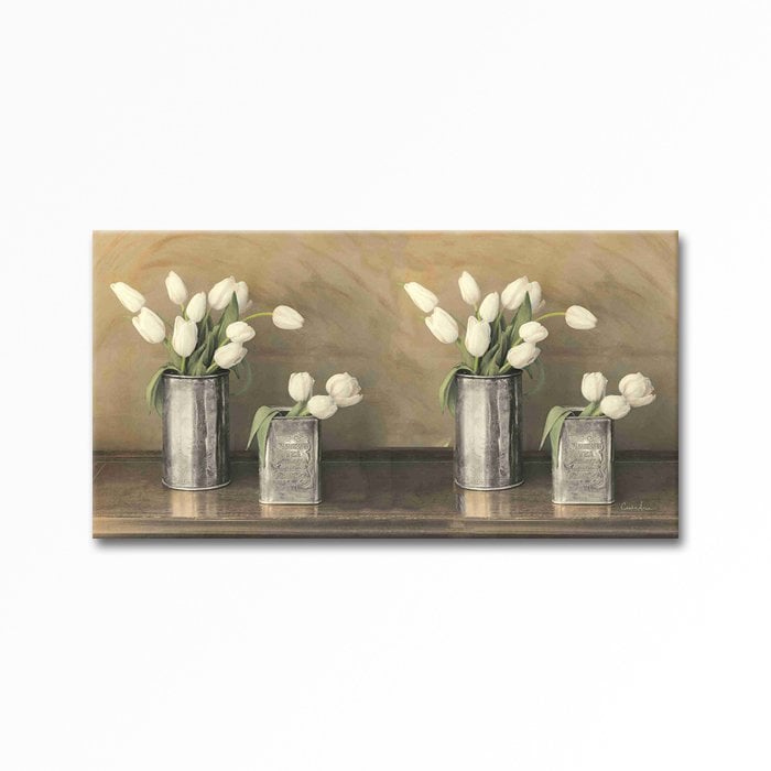 Relief Painting White Daisies