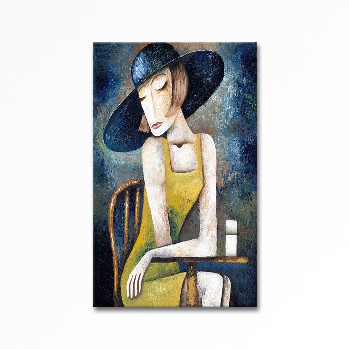Relief Painting Woman with Hat