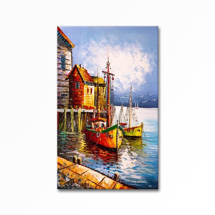 Relief Painting Yellow Boat