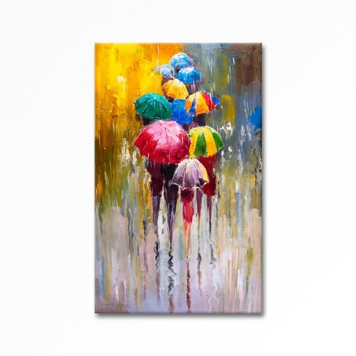 Relief Painting Colorful Umbrellas