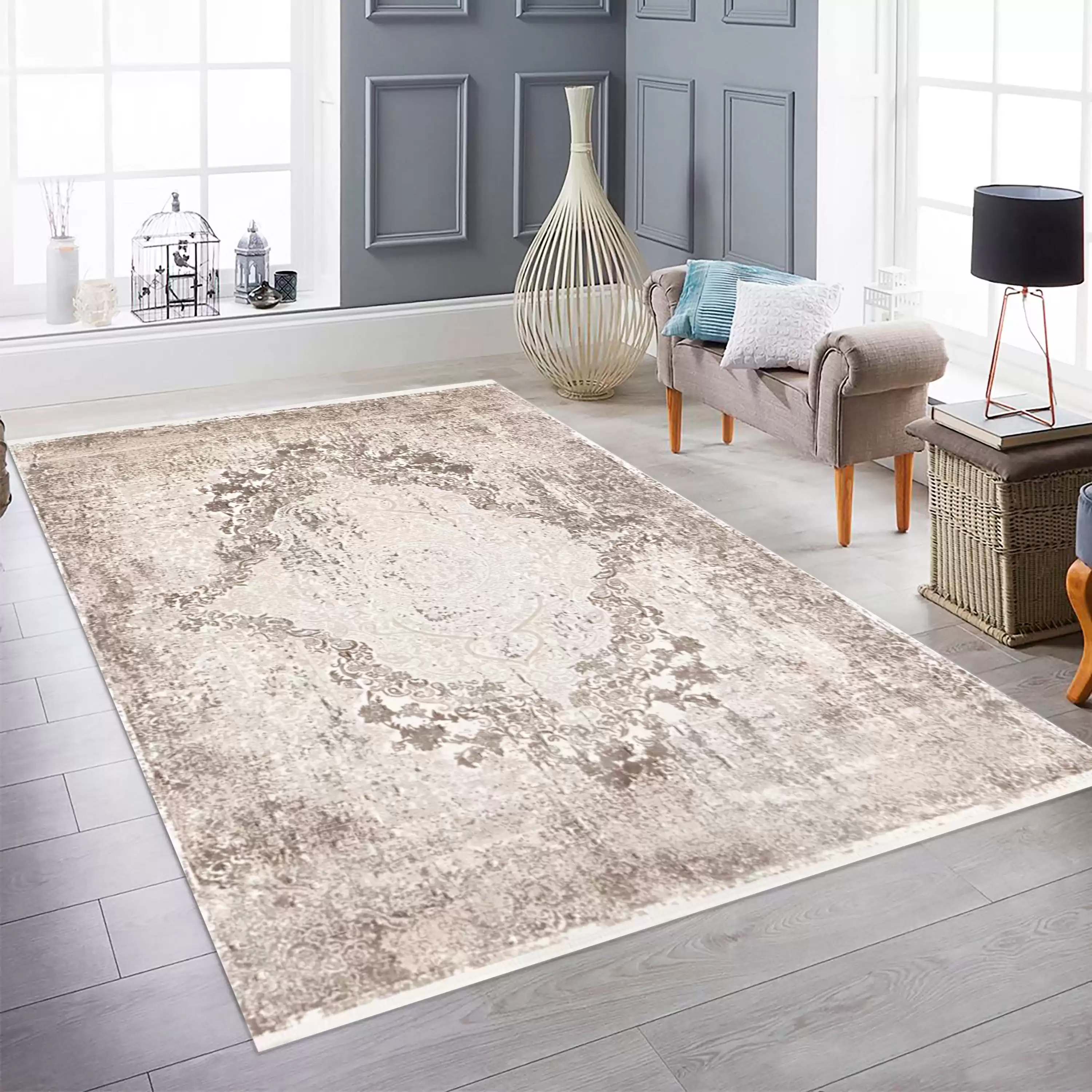 Royal Nero NO01E Viscose Acrylic Living Room Carpet - Image 2