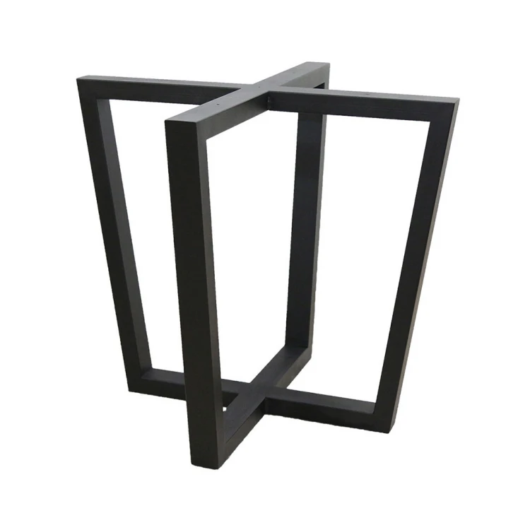 Square Metal Table Leg Black 55cm 70cm