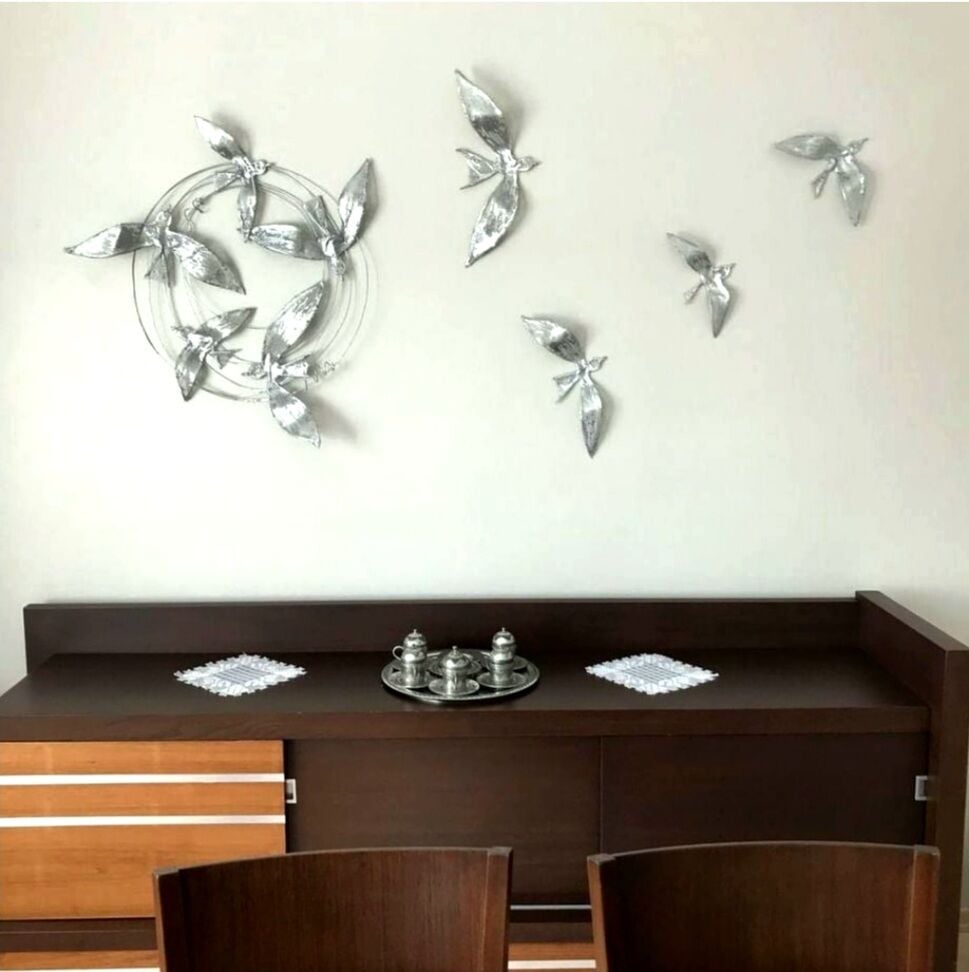 BIRDS PANEL 9 SILVER