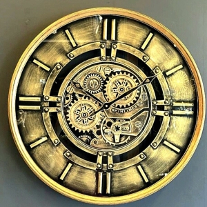 WALL CLOCK WITH GEAR, DIAMETER: 60 cm