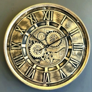 WALL CLOCK WITH GEAR, DIAMETER: 60 cm