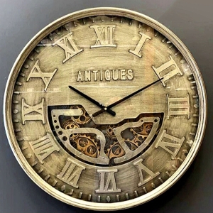 WALL CLOCK WITH GEAR, DIAMETER: 60 cm