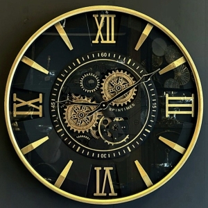 WALL CLOCK WITH GEAR, DIAMETER: 60 cm