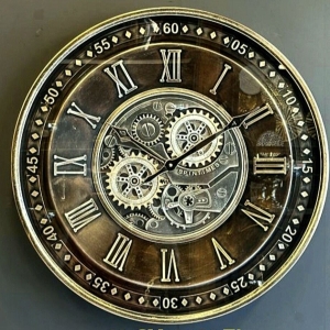 WALL CLOCK WITH GEAR, DIAMETER: 60 cm