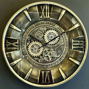 WALL CLOCK WITH GEAR, DIAMETER: 60 cm