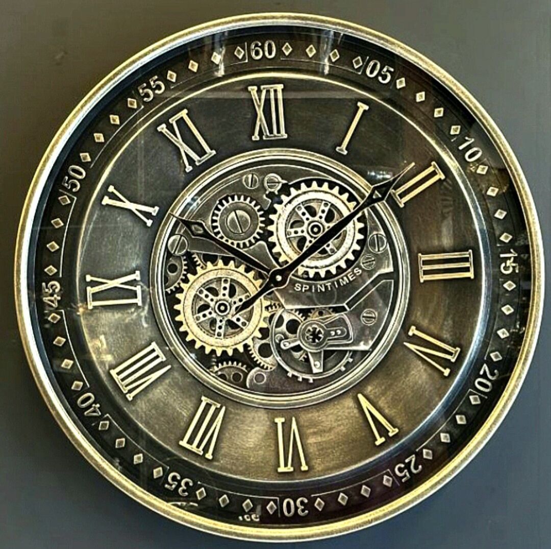 WALL CLOCK WITH GEAR, DIAMETER: 60 cm