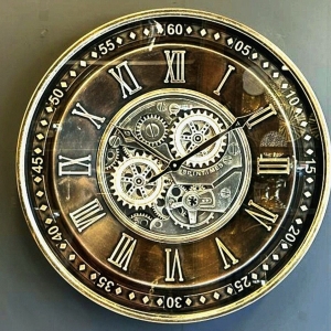 WALL CLOCK WITH GEAR, DIAMETER: 60 cm