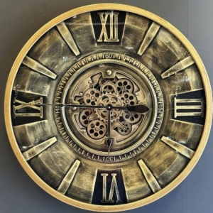WALL CLOCK WITH GEAR, DIAMETER: 60 cm
