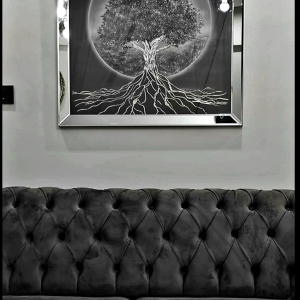 Mirrored Framed Silver Life Painting