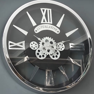 WALL CLOCK WITH GEAR, DIAMETER: 60 cm