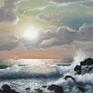 Snowy Mountain Painting