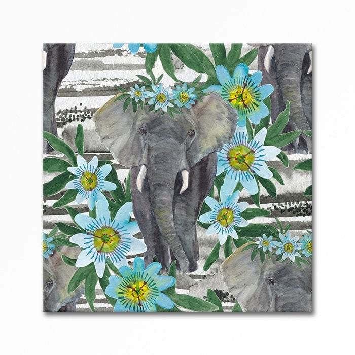 Embossed Painting, Tropical Forest, Elephant