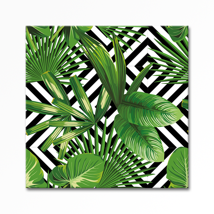 Embossed Table, Tropical Leaves