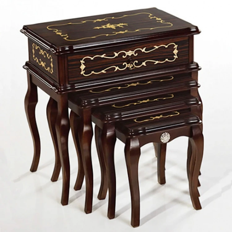 Zurich glossy polished four-piece nesting table