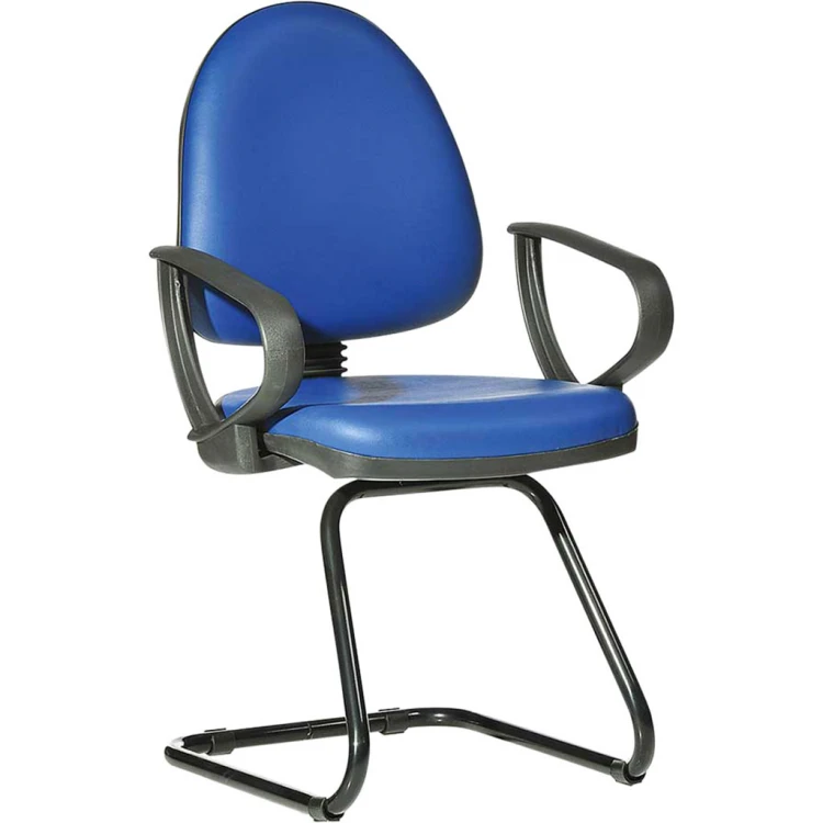 Exper Painted U-Legged Guest Waiting Chair Blue