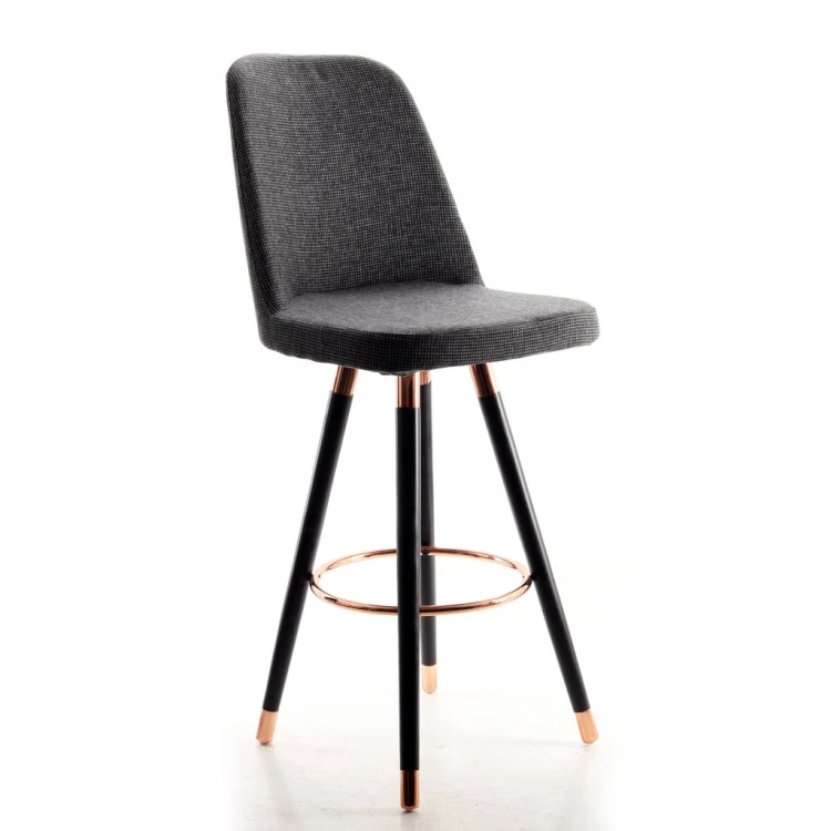 Bosnia Copper Color Coated Bar Chair Linen ( Lara 307 ) - Image 2