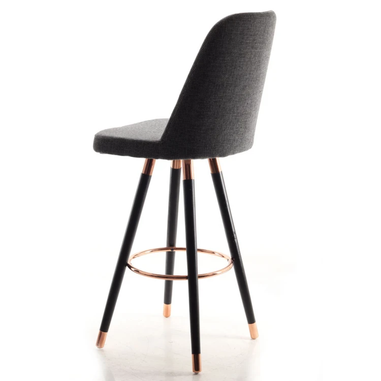 Bosnia Copper Color Coated Bar Chair Linen ( Lara 307 ) - Image 3