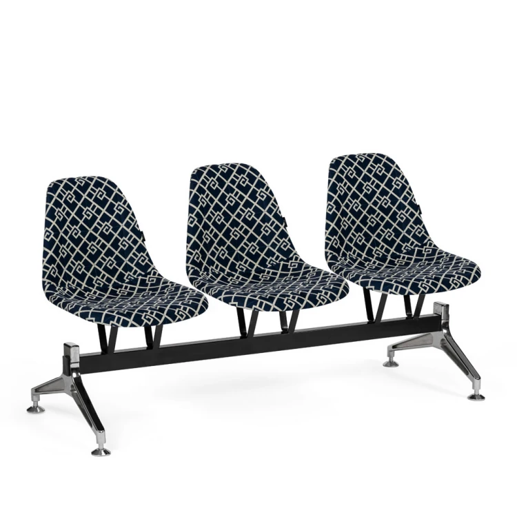 Eos Triple Black Painted Metal Leg Waiting Chair