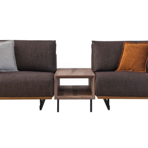 Angelos Anthracite Three-Seater Sofa (With Coffee Table)