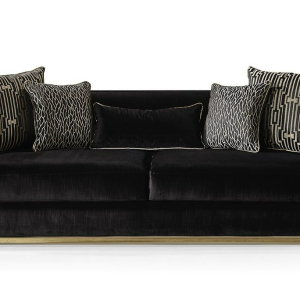 Apex Royal Three-Seater Sofa Black