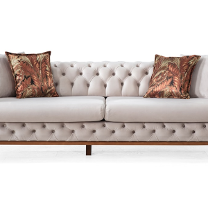 Diamond Wooden Leg Triple Sofa Bed